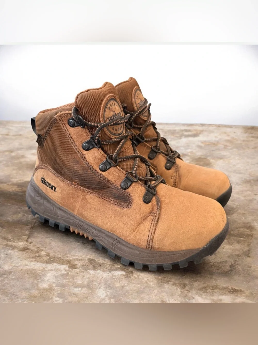 Rocky Spike Waterproof Kids Youth Lace Up Boots Size 4M
